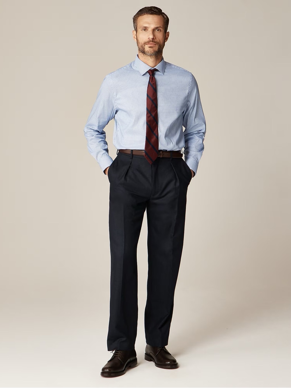 J. CREW Classic Bowery performance stretch dress shirt in Check Blue Size L $98 - Picture 2 of 10